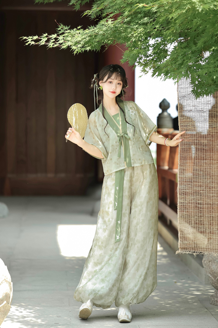 Women Fresh Summer Hanfu Jasmine Tang Dynasty Style