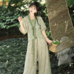 Women Fresh Summer Hanfu Jasmine Tang Dynasty Style