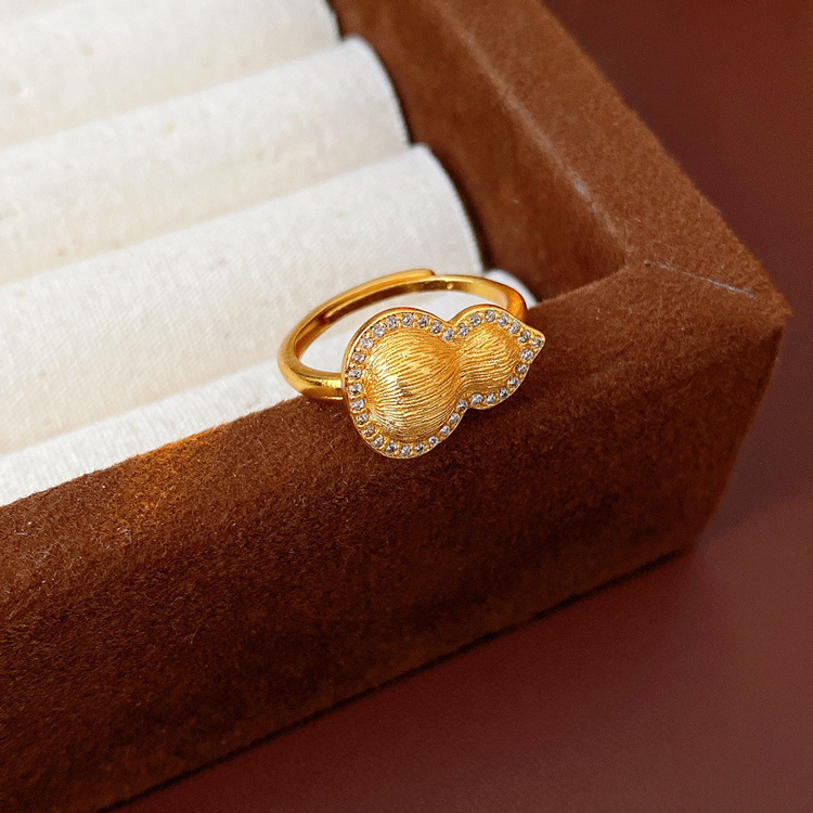 Women Ring Vintage Cheongsam Pairing Niche Gourd Hand Jewelry For Hanfu