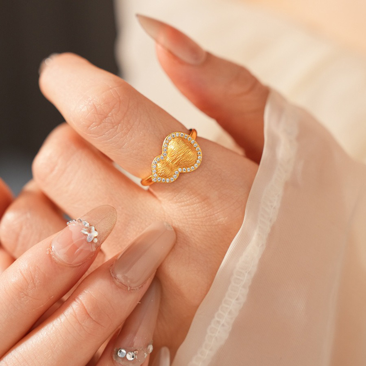 Women Ring Vintage Cheongsam Pairing Niche Gourd Hand Jewelry For Hanfu