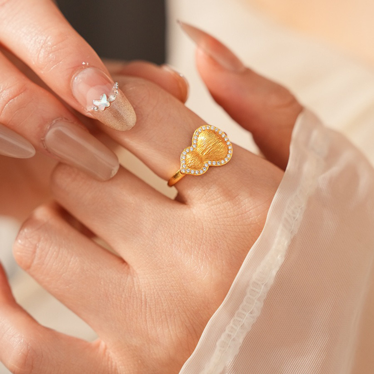 Women Ring Vintage Cheongsam Pairing Niche Gourd Hand Jewelry For Hanfu