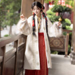 Women Winter Fluffy Fleece-Lined Coat Unique Song Dynasty Hanfu Set