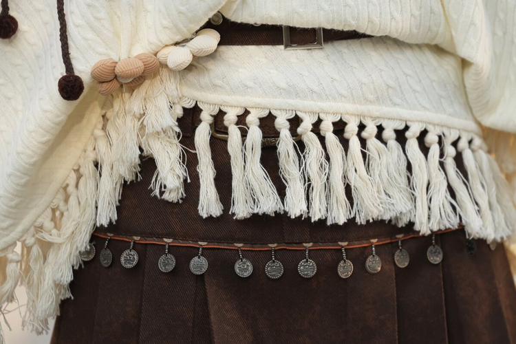 Autumn Women Fashionable Han Elements Cape Skirt Set