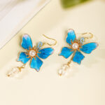 Handmade Intangible Cultural Heritage Hanfu Earrings Butterfly Ronghua