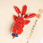 Koi Fish Hair Clip Red Velvet Everyday Hanfu Accessory Retro Hairpiece