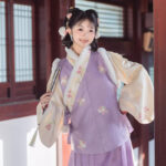 Ming Dynasty Style Hanfu Women Mamian Skirt Bijia Winter Thickened Purple Set