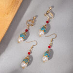 Retro Pearl Earrings Women Classic Minimalist Long Earrings