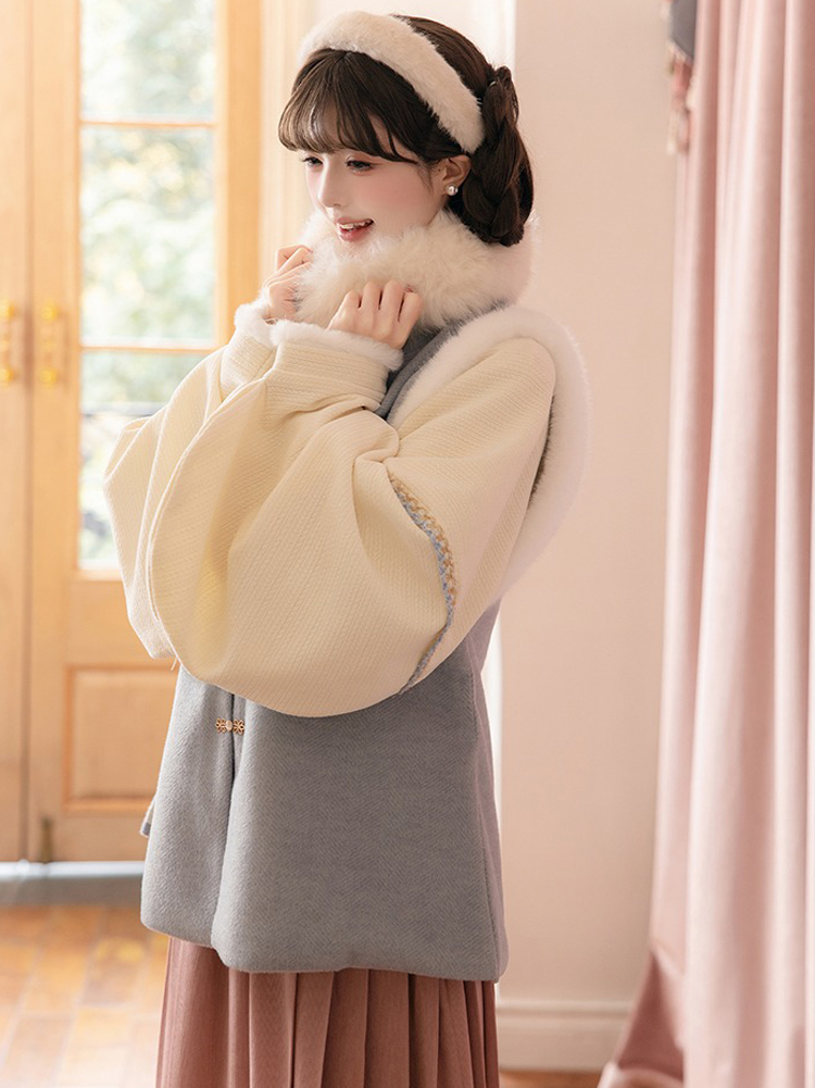 Women New Year Hanfu Bijia Set Ming Dynasty Style Thickened Winter Attire