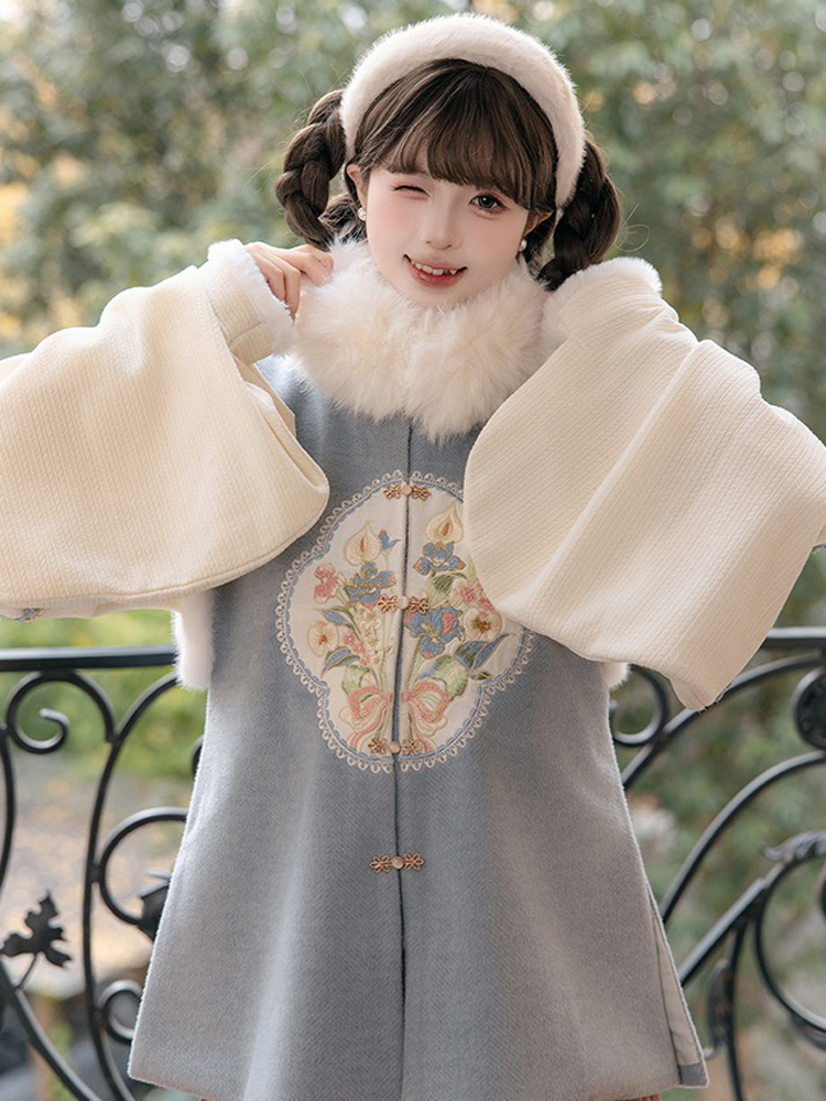 Women New Year Hanfu Bijia Set Ming Dynasty Style Thickened Winter Attire