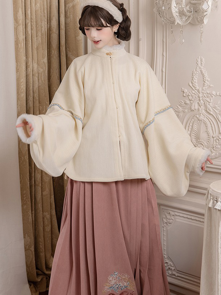 Women New Year Hanfu Bijia Set Ming Dynasty Style Thickened Winter Attire