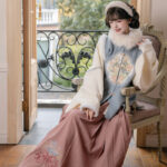 Women New Year Hanfu Bijia Set Ming Dynasty Style Thickened Winter Attire