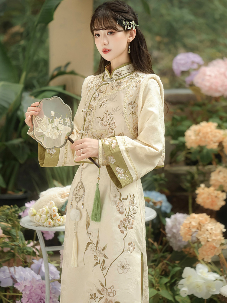 Women Spring Cheongsam Set New Vest Elegant Attire
