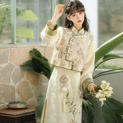 Women Spring Cheongsam Set New Vest Elegant Attire