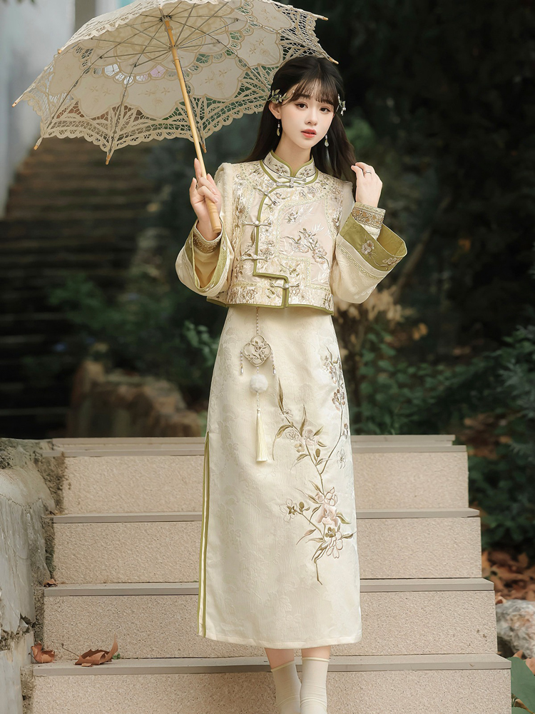 Women Spring Cheongsam Set New Vest Elegant Attire