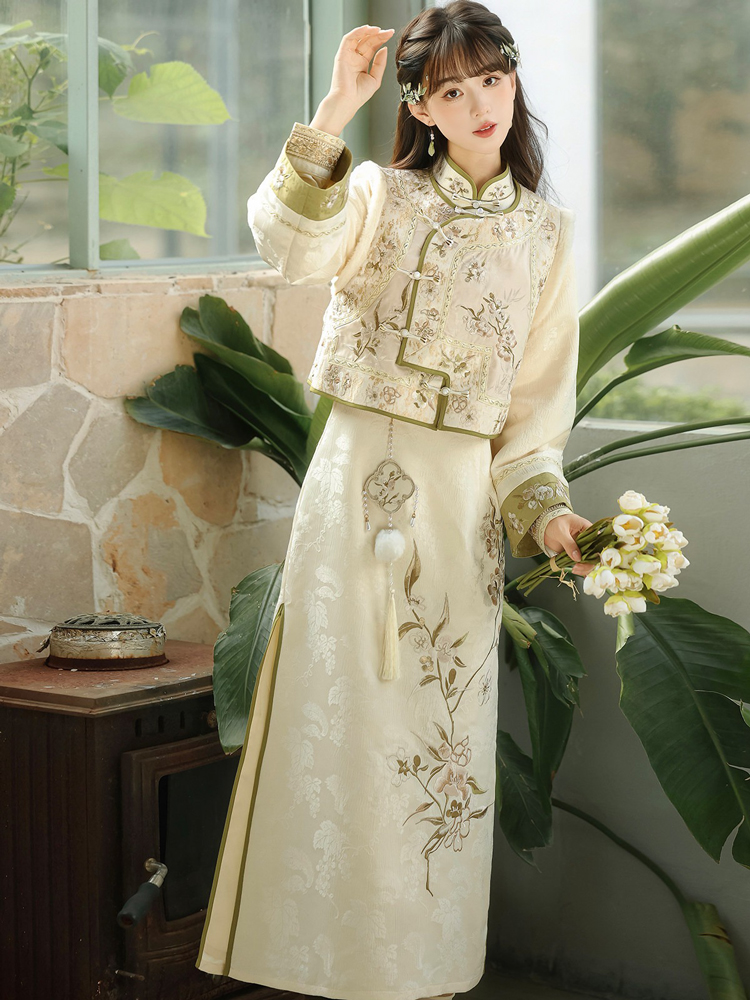 Women Spring Cheongsam Set New Vest Elegant Attire