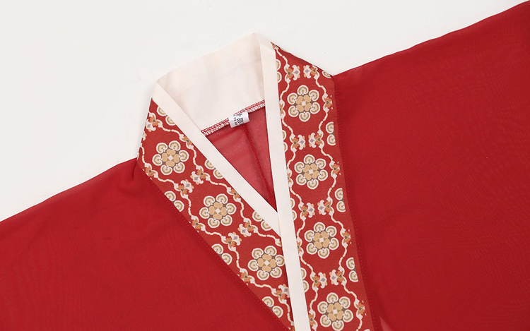 Women Warring States Period Hanfu Zhiju Long Red Dress Martial Arts Style