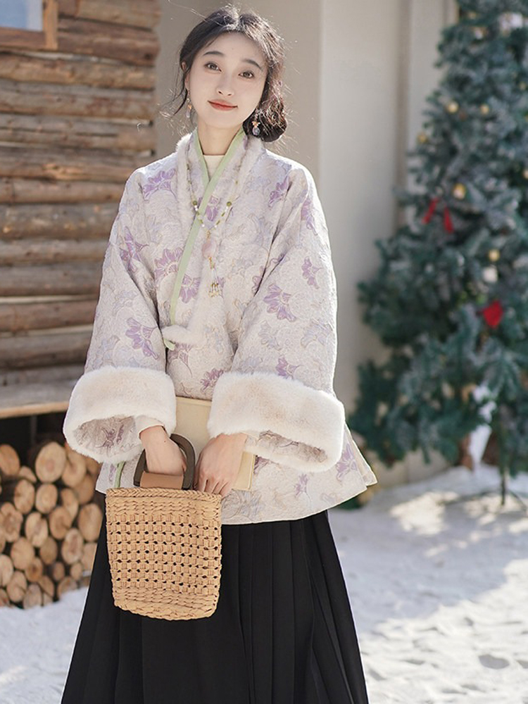 Women Winter Mamian Aoqun Set Casual Ming Dynasty Hanfu