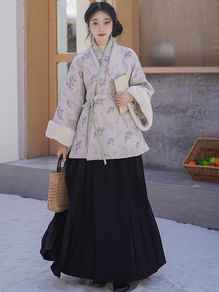 Women Winter Mamian Aoqun Set Casual Ming Dynasty Hanfu