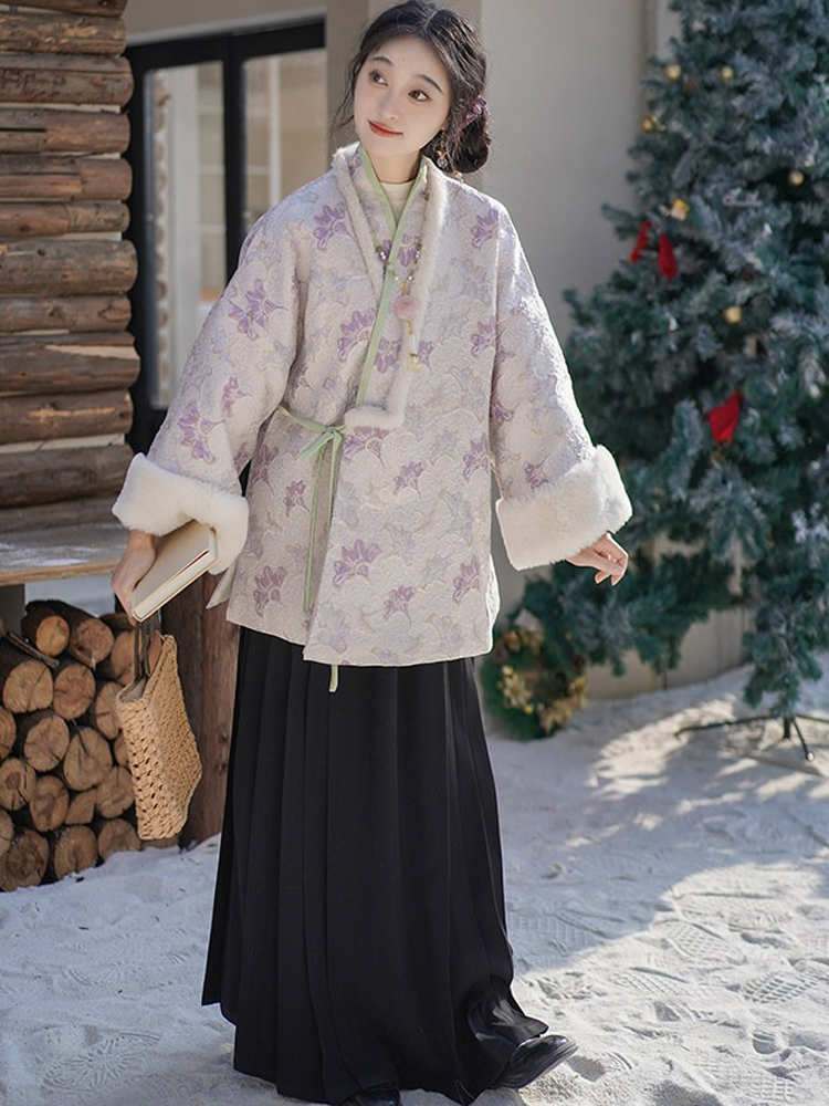 Women Winter Mamian Aoqun Set Casual Ming Dynasty Hanfu