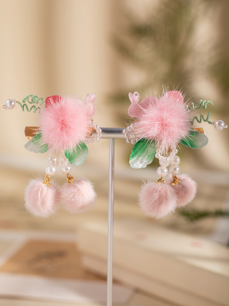 Classic Plush Hair Clip Winter Children's Rabbit Headpiece