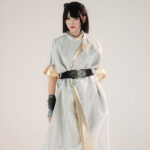 Couple Tang Dynasty Round-Neck Robes in Light Colors Loose-Fitting Martial Arts-Style Hanfu