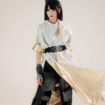 Couple Tang Dynasty Round-Neck Robes in Light Colors Loose-Fitting Martial Arts-Style Hanfu