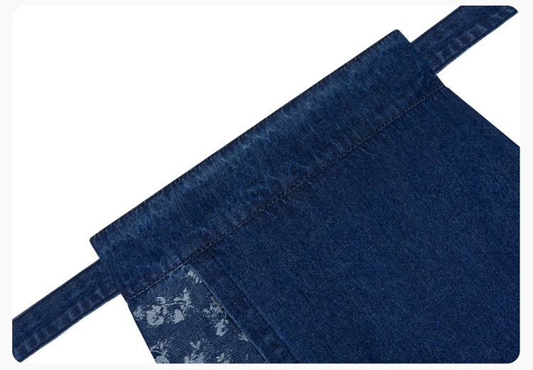 Fashionable Hanfu Short Embroidered Vest with Denim-Inspired Xuanqun