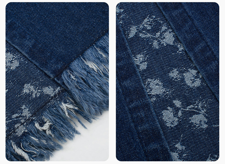 Fashionable Hanfu Short Embroidered Vest with Denim-Inspired Xuanqun