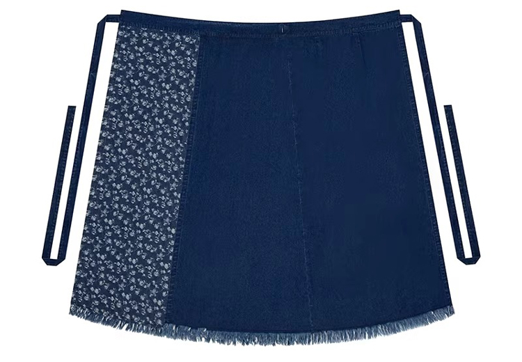 Fashionable Hanfu Short Embroidered Vest with Denim-Inspired Xuanqun