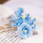Hanfu Hair Comb Accessories Blue Ronghua Cheongsam Hairpiece