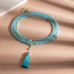 Light Blue Chinese-Style Necklace Cheongsam Accessory Hanfu Element Jewelry