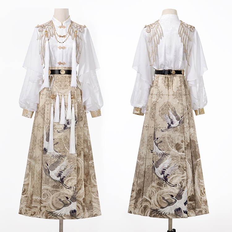 Martial Arts Hanfu Mamianqun Set with Han Elements for Spring