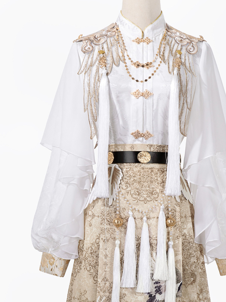 Martial Arts Hanfu Mamianqun Set with Han Elements for Spring