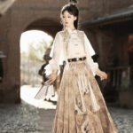 Martial Arts Hanfu Mamianqun Set with Han Elements for Spring