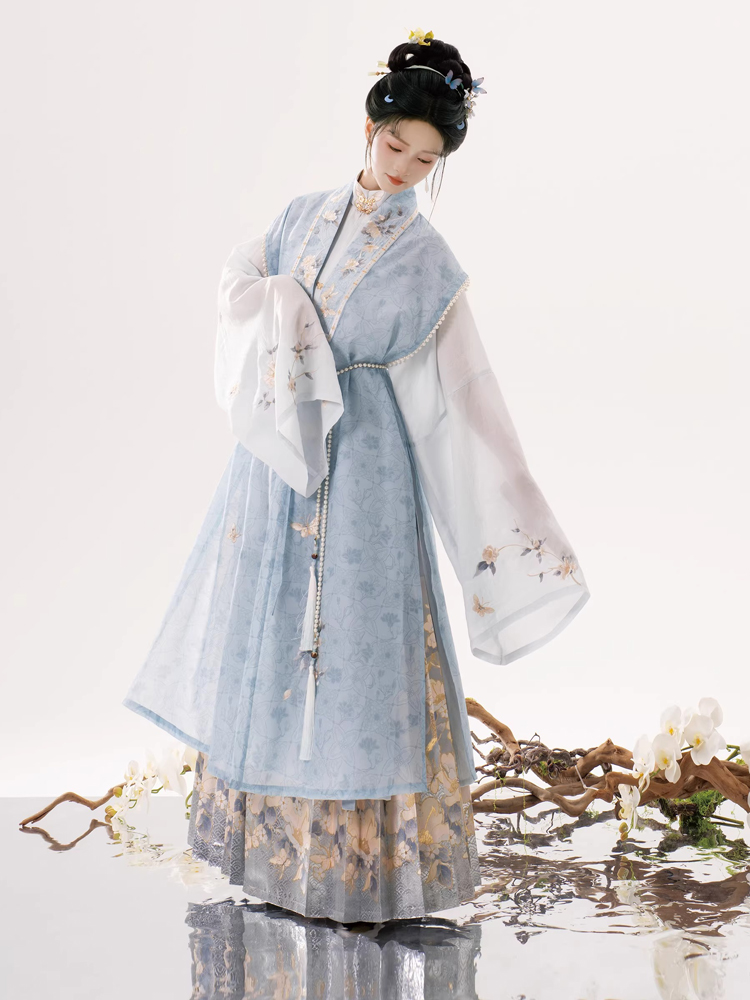 Ming Dynasty Hanfu Set Long Bijia Elegant Mamian Qun