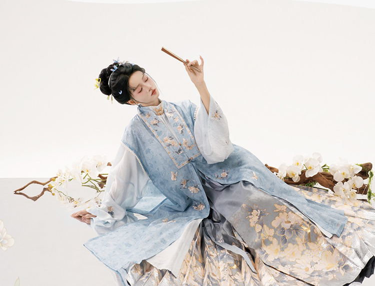 Ming Dynasty Hanfu Set Long Bijia Elegant Mamian Qun