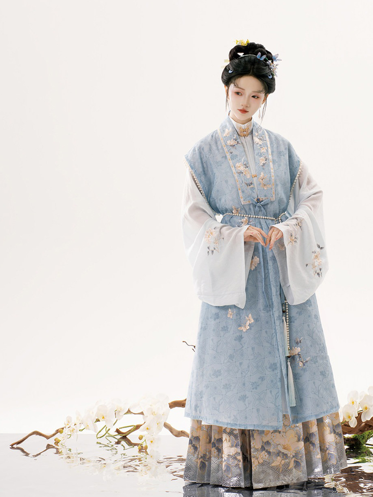 Ming Dynasty Hanfu Set Long Bijia Elegant Mamian Qun