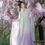 Spring Hanfu Women's Long Tang Dynasty Style Wide-Sleeved Outer Garment with Qixiong Skirt