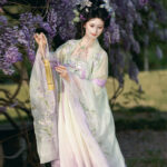 Spring Hanfu Women's Long Tang Dynasty Style Wide-Sleeved Outer Garment with Qixiong Skirt