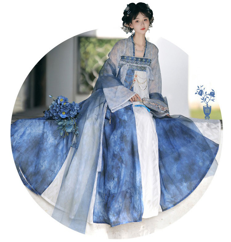 Spring Women Hanfu Tang-Style Qixiong Shanqun Ethereal Daily Set
