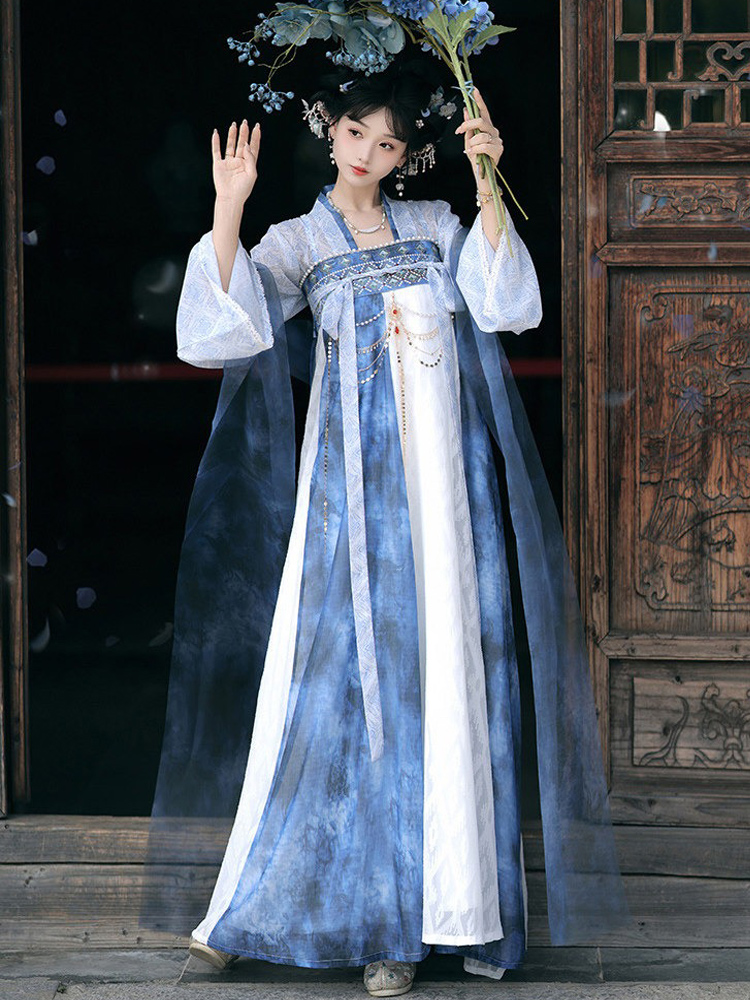 Spring Women Hanfu Tang-Style Qixiong Shanqun Ethereal Daily Set