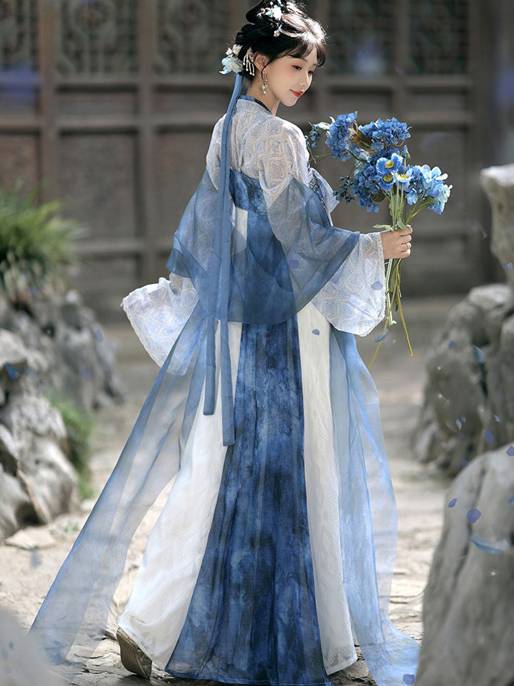 Spring Women Hanfu Tang-Style Qixiong Shanqun Ethereal Daily Set