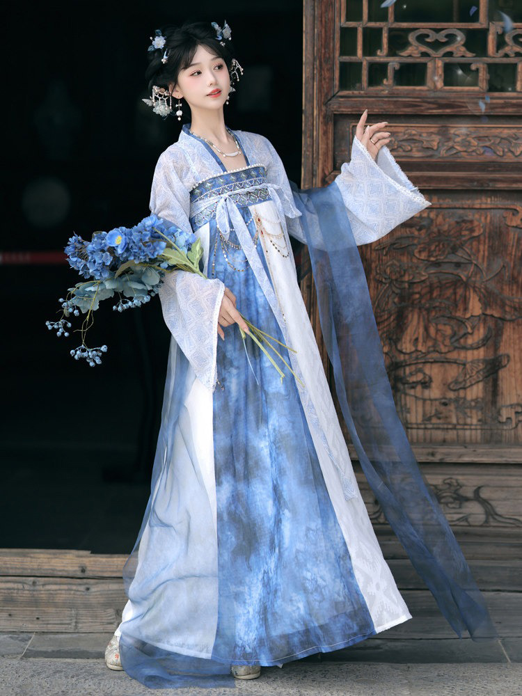 Spring Women Hanfu Tang-Style Qixiong Shanqun Ethereal Daily Set