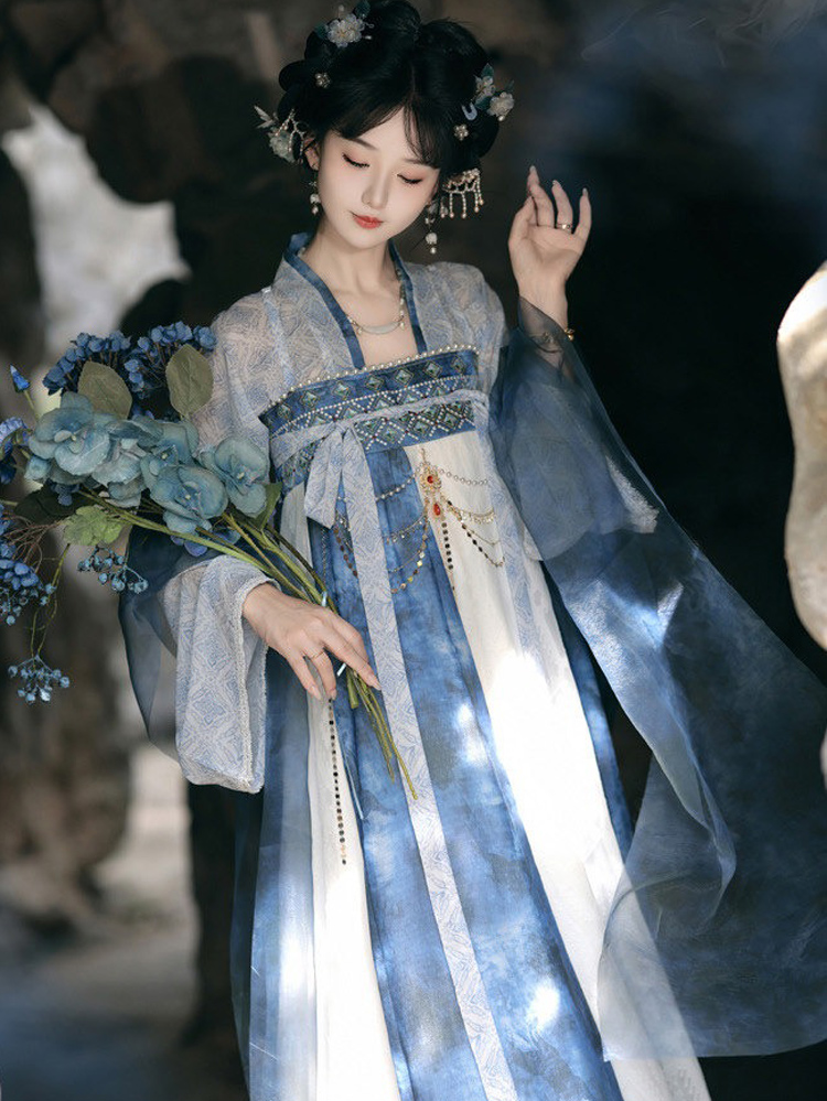 Spring Women Hanfu Tang-Style Qixiong Shanqun Ethereal Daily Set