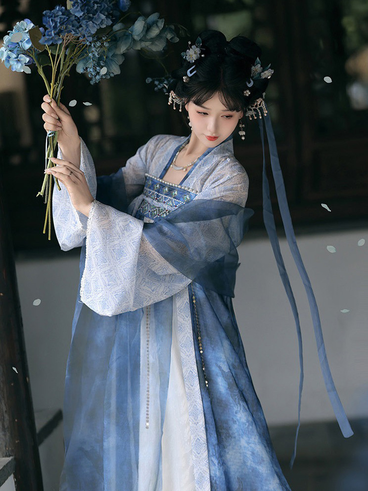 Spring Women Hanfu Tang-Style Qixiong Shanqun Ethereal Daily Set