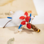 Traditional-Style Hair Accessories Winter Fuzzy Ball Hair Clips Handmade Velvet Hanfu Hair Ornaments