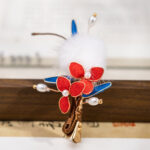 Traditional-Style Hair Accessories Winter Fuzzy Ball Hair Clips Handmade Velvet Hanfu Hair Ornaments