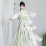 Women Martial Arts Hanfu Chinese-Style Bamboo Leaf Wuxia Flowing Attire
