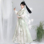 Women Martial Arts Hanfu Chinese-Style Bamboo Leaf Wuxia Flowing Attire