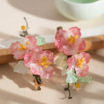 Women's Cheongsam Hair Clip Pink Floral Hair Accessory Hanfu Accessories